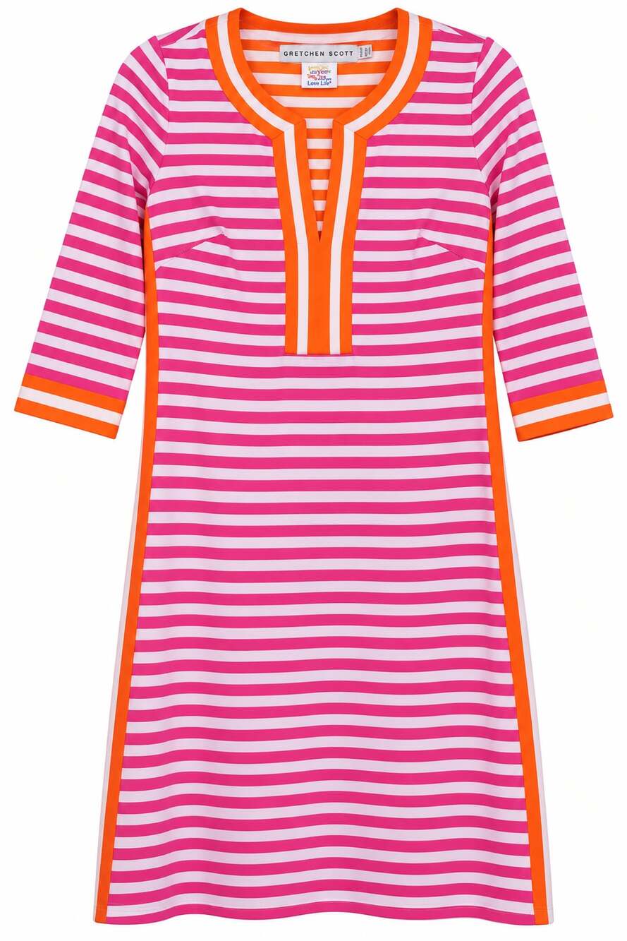 Gretchen Scott Striped Dress Shrimp Size Shrimp